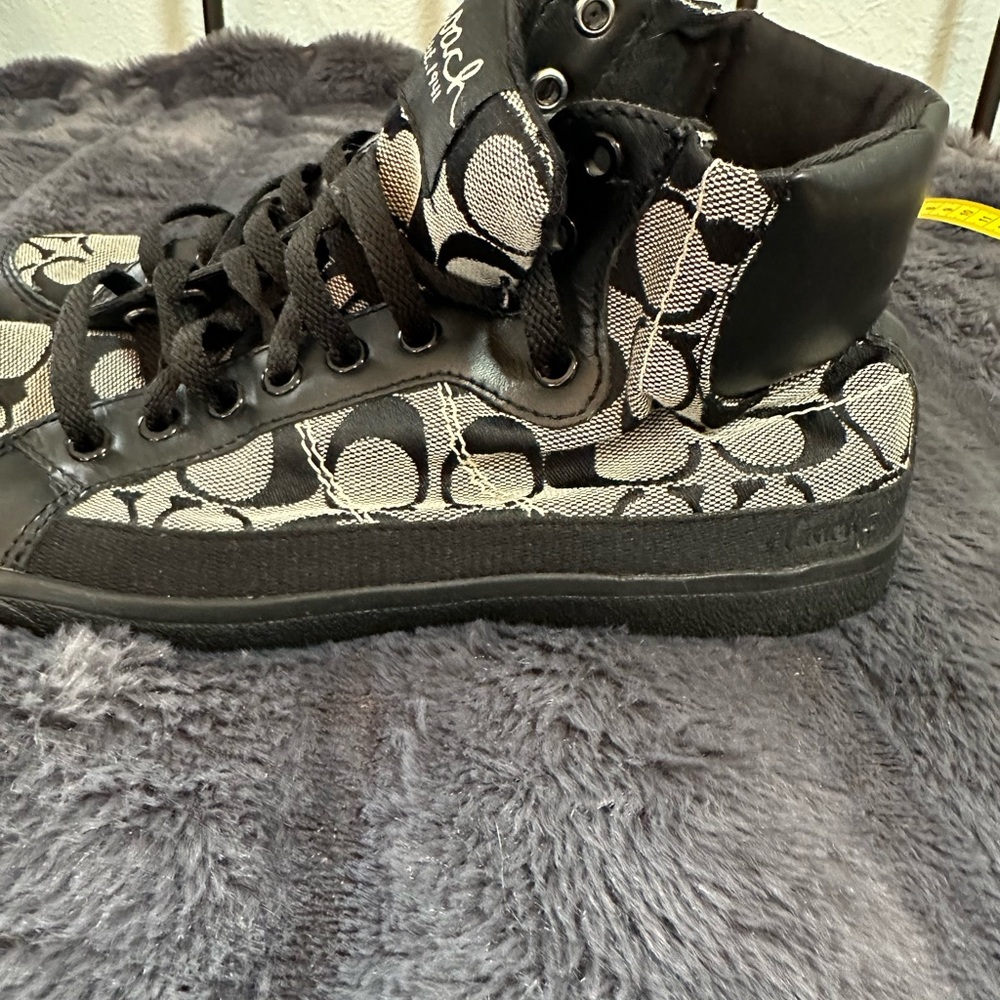 Coach Ellis High Top Sneakers Black and Gray US Women’s Size 8.5 Y2K - Picture 4 of 12